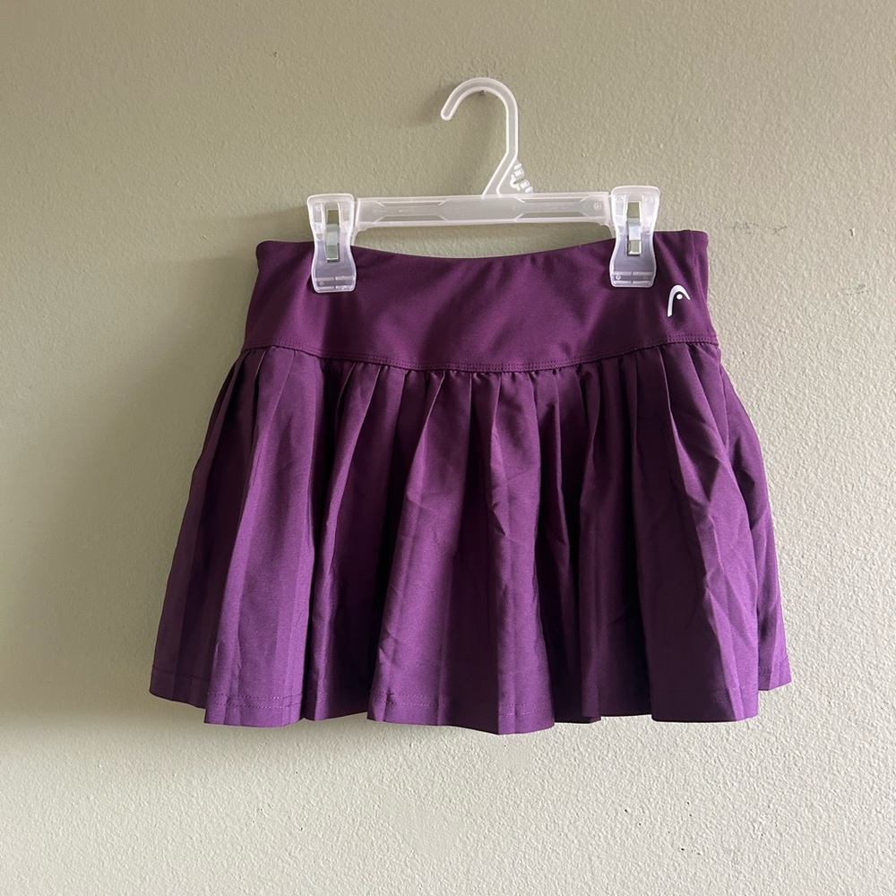 NWOT Head Women's Pleated Athletic Skater Skort in Rich Burgundy Sz S - Picture 3 of 8